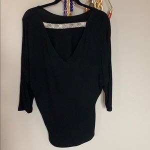 Dolman sleeve top with back strap